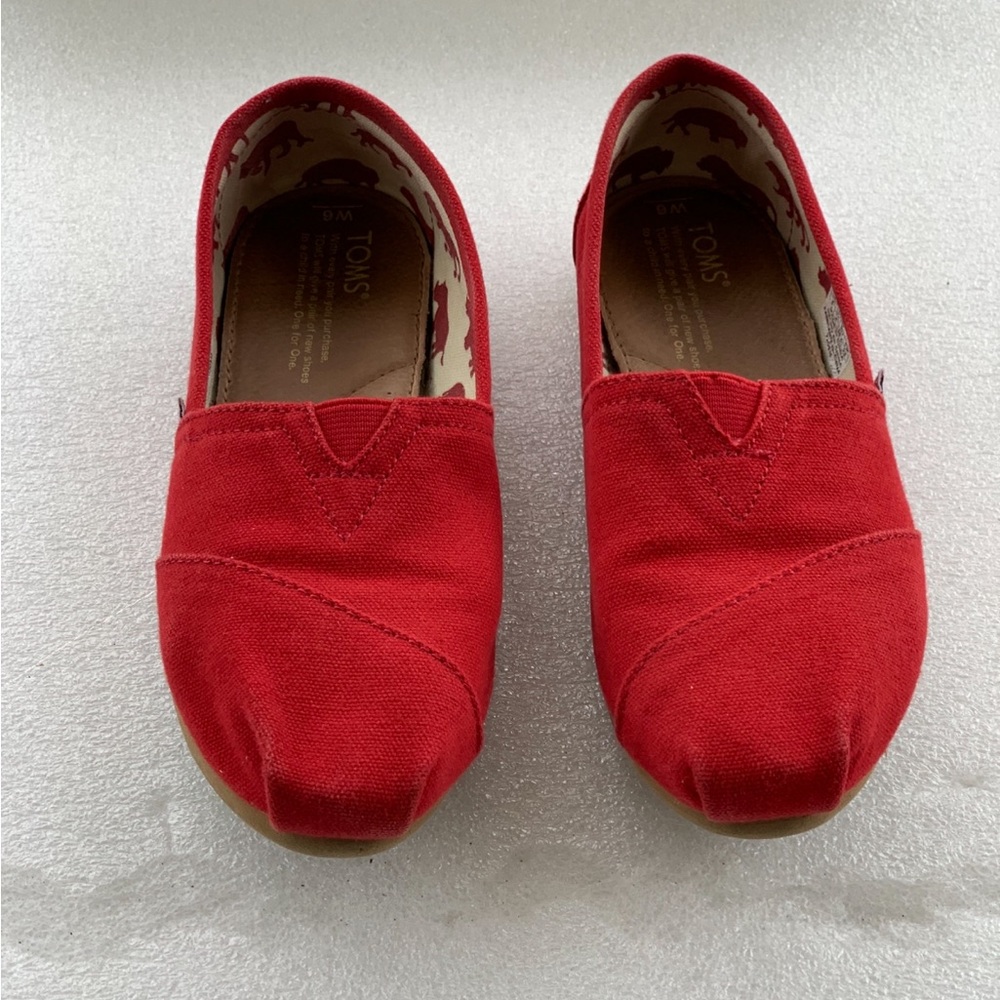 Toms Red Moccasins Slip-On Shoes